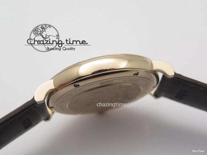 MIROTIME 0814 OnTrend Portofino RG MKF 1:1 V2 Best Edition Diamond Bezel Silver Dial On Brown Leather Strap A 7343